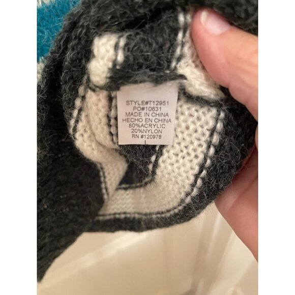 Entro Multicolor Striped Sweater Women's sz L long Balloon  sleeve‎ - Picture 5 of 12